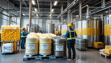 AI generated image of industrial soap factory raw materials