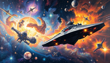 AI generated image of Intricately detailed oil painting of endless brilliant stars in outer-space