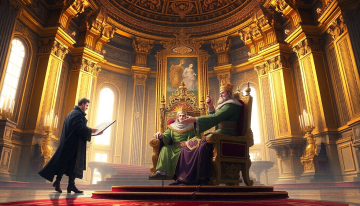 AI generated image of magnificent anime royal palace interior