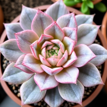 AI generated image of Show me what a aa+ grade good steessed echeveria agavoides looklike
